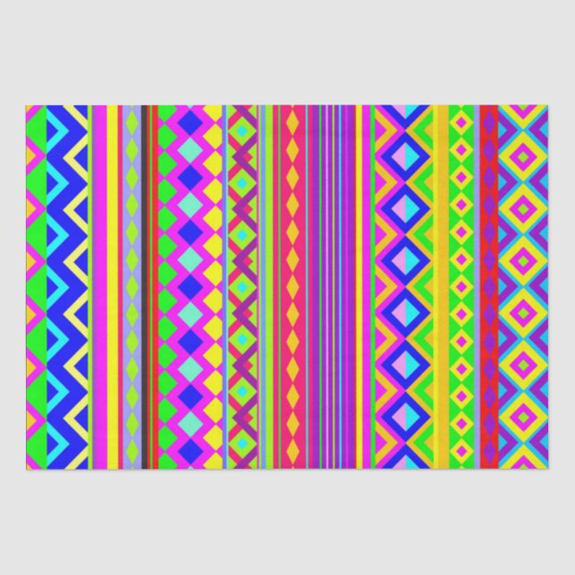 Papier Mousseline Motif de la texture psychédélique ethnique (Recto)