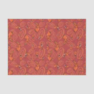 Papier Mousseline Motif de la vache et du poulet rouge