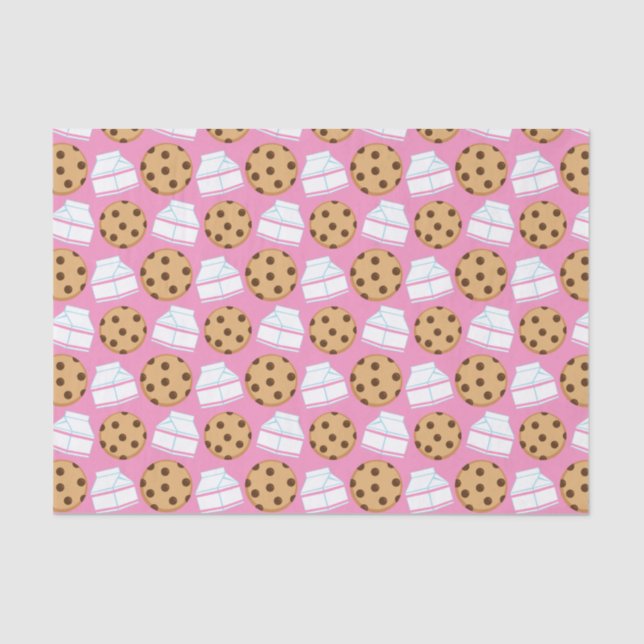 Papier Mousseline Motif de lait et de biscuits (Recto)