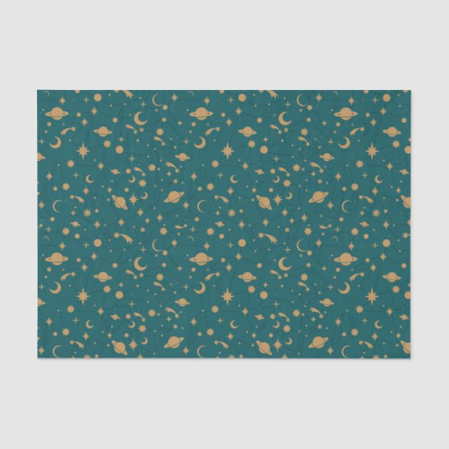 Papier Mousseline Motif de l'espace (Recto)