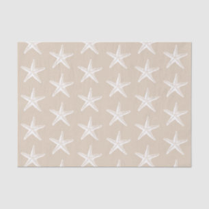 Papier Mousseline Motif de l'étoile de mer blanche