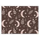 Motif de lune Boho avec feuilles et étoiles