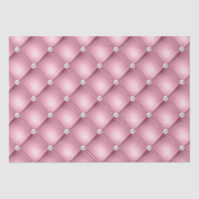 Papier Mousseline Motif de luxe en diamant rose clair (Recto)