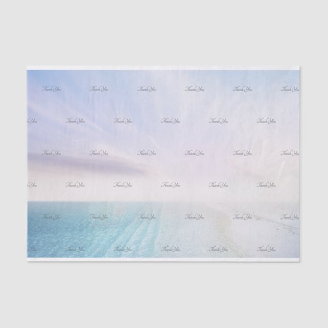 Papier Mousseline Motif de Merci d'affaires de plage simple (Recto)