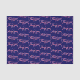 Papier Mousseline Motif De Merci Pastel Rose Et Bleu Foncé