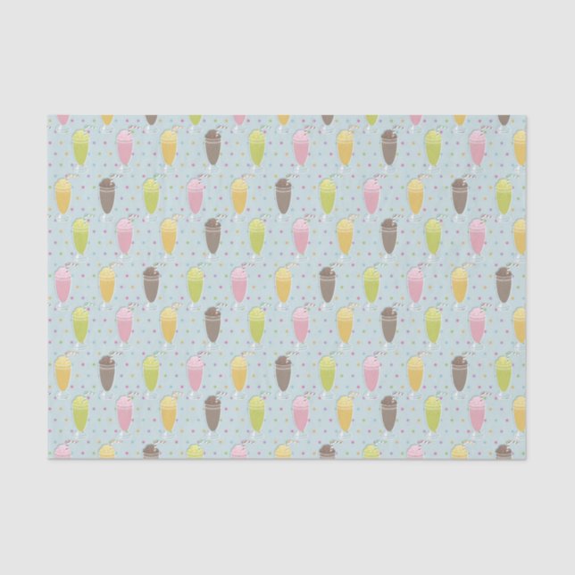 Papier Mousseline Motif de Milkshake (Recto)