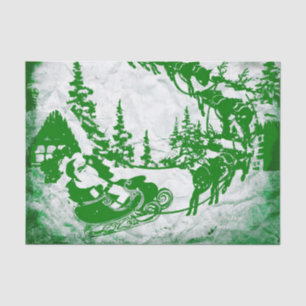 Papier Mousseline Motif de Noël aquarelle