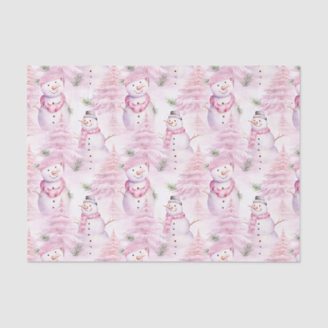 Papier Mousseline Motif de Noël aquarelle (Recto)