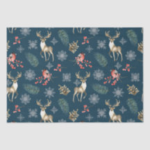Motif de Noël avec cerfs et pinces bleu