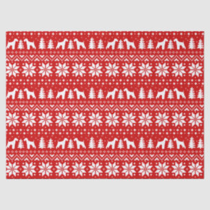 Papier Mousseline Motif de Noël de silhouettes d'Airedale Terrier