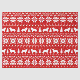 Papier Mousseline Motif de Noël de silhouettes de border collie