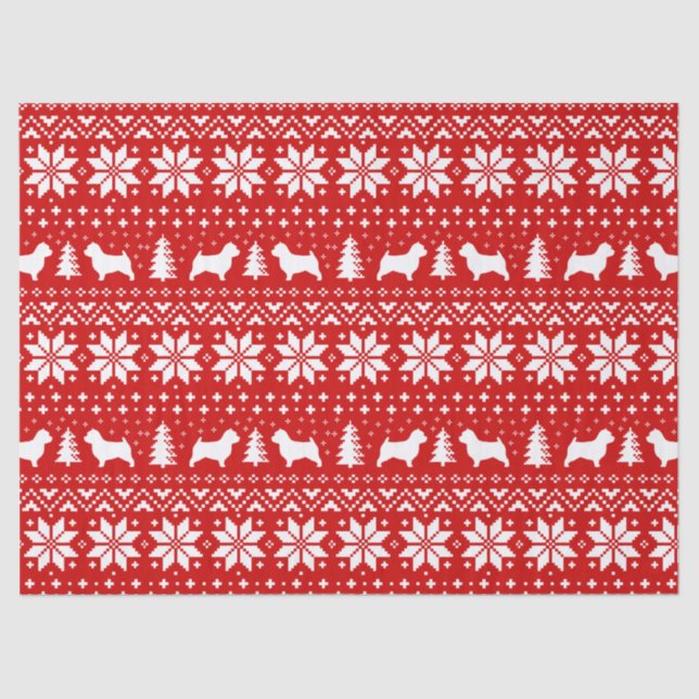 Papier Mousseline Motif de Noël de silhouettes de Norwich Terrier (Recto)
