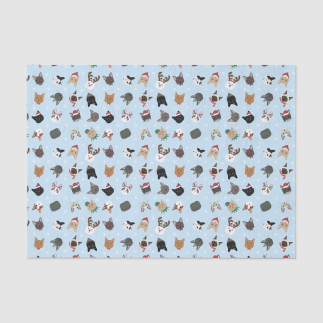Papier Mousseline Motif de Noël du chat (Recto)