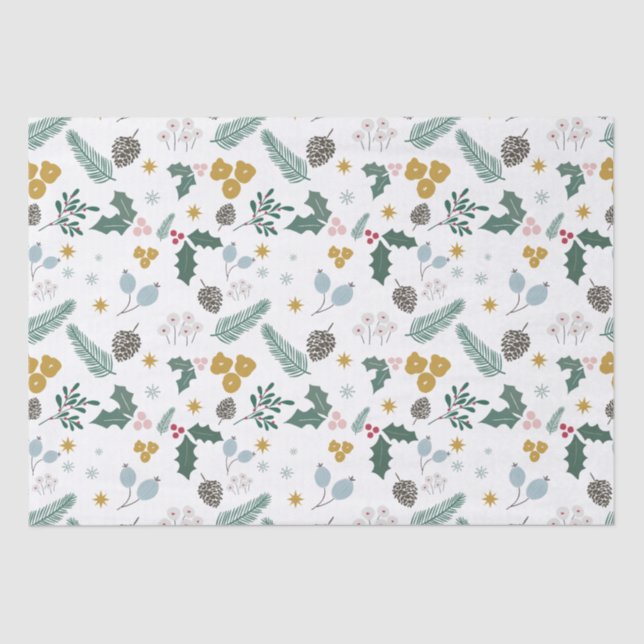 Papier Mousseline Motif de Noël moderne surdimensionné (Recto)