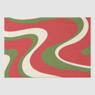 Papier Mousseline Motif de Noël Retro Abstrait Boho Trippy