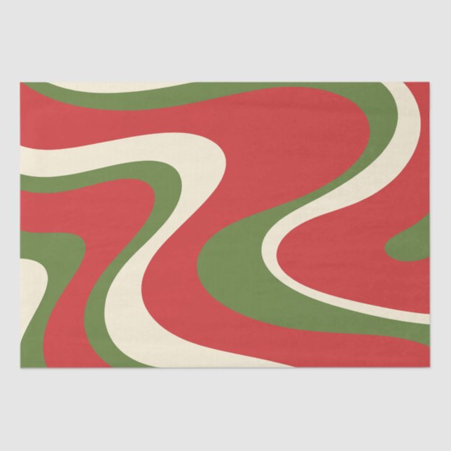 Papier Mousseline Motif de Noël Retro Abstrait Boho Trippy (Recto)