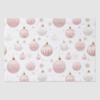 Papier Mousseline Motif de Noël rose