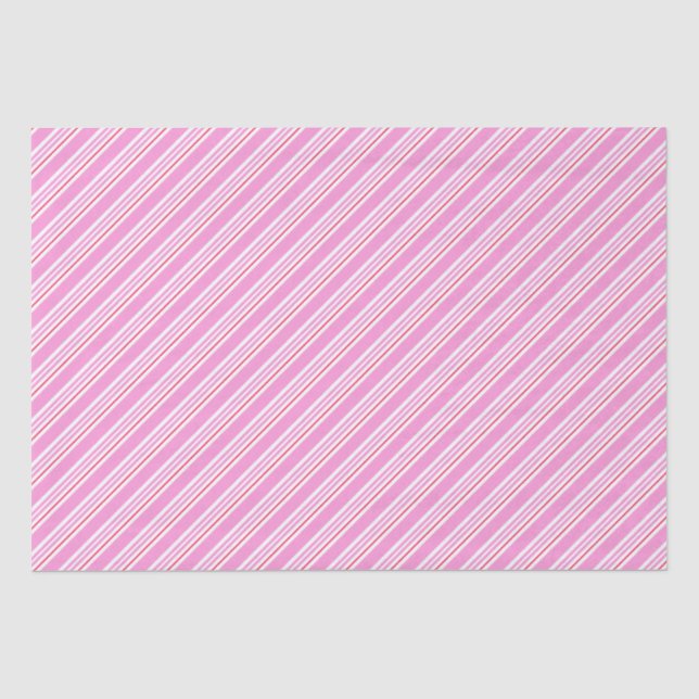 Papier Mousseline Motif de Noël rose et blanc sucre de canne (Recto)