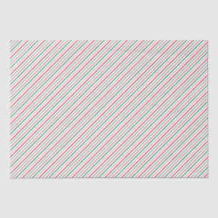 Papier Mousseline Motif de Noël rouge, vert et rose