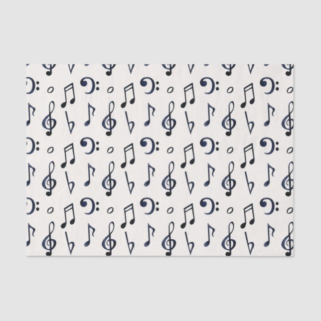 Papier Mousseline Motif de notes musicales mignonnes (Recto)