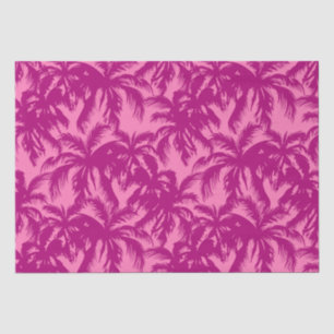 Papier Mousseline Motif de palme rose vif