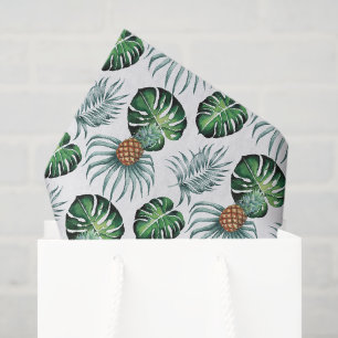Papier Mousseline Motif de palmier de jungle à l'aquarelle tropicale