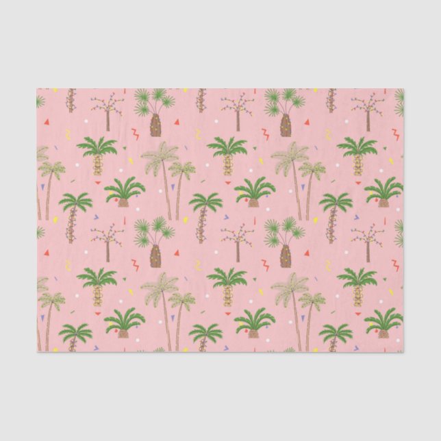 Papier Mousseline Motif de palmiers de Noël tropicaux (Recto)
