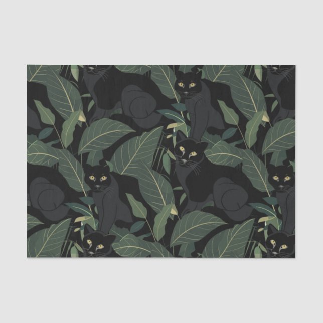 Papier Mousseline Motif de panthère noire moderne (Recto)