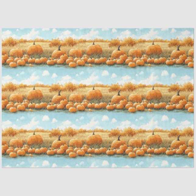 Papier Mousseline Motif de patchs citrouille (Recto)