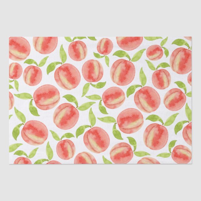 Papier Mousseline Motif de pêche aquarelle (Recto)