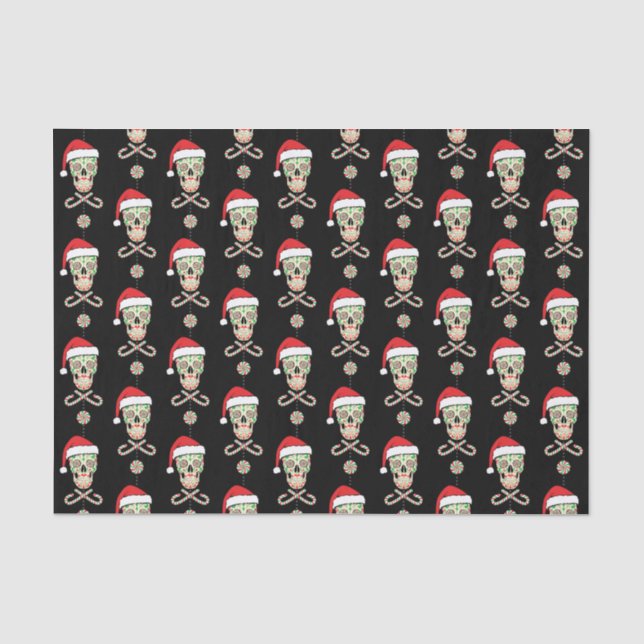 Papier Mousseline motif de père Noël de crâne de sucre (Recto)