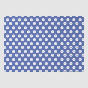 Papier Mousseline Motif de Pickleball amusant Bleu Bleu Blanc Sports