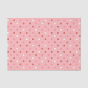 Papier Mousseline Motif de point blanc rouge-rose de polka