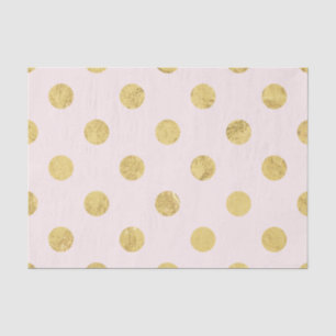 Papier Mousseline Motif de point élégant de polka de feuille d'or -