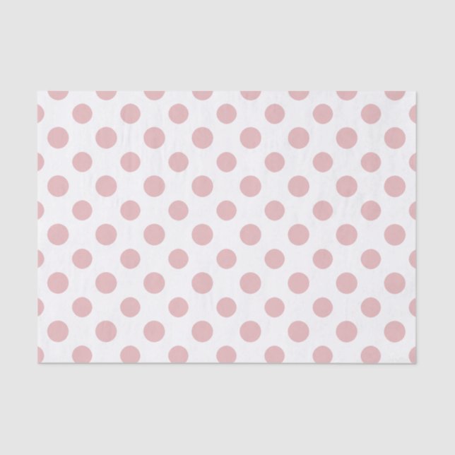 Papier Mousseline Motif de pois blanc rose (Recto)