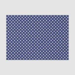 Papier Mousseline Motif de pois de bleu marine et de blanc