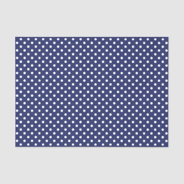 Papier Mousseline Motif de pois de bleu marine et de blanc (Recto)