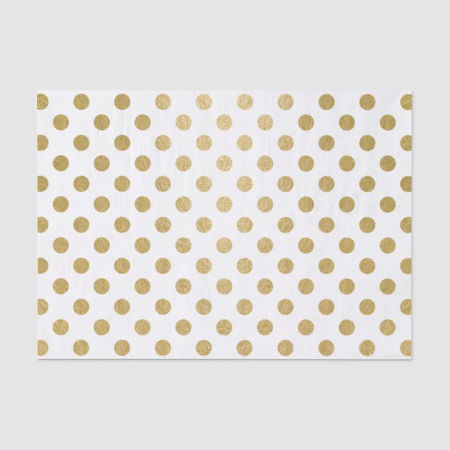 Papier Mousseline Motif de pois de feuille d'or de Faux (Recto)