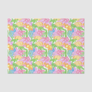Papier Mousseline Motif de poissons tropicaux colorés