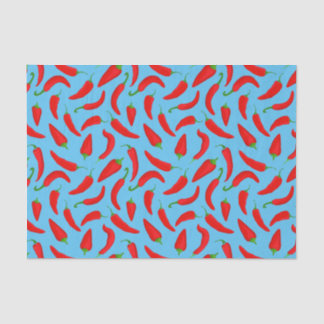 Papier Mousseline Motif de poivre chili amusant sur bleu