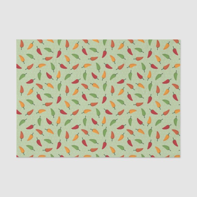 Papier Mousseline Motif de poivre de piments (Recto)