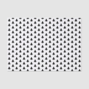 Papier Mousseline Motif de police d'image d'arbre Noël noir/blanc