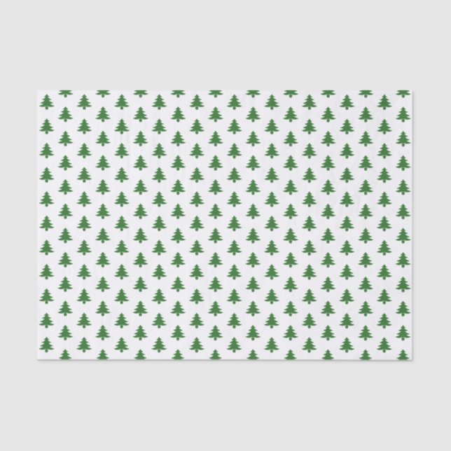 Papier Mousseline Motif de police d'image d'arbre Noël vert/blanc (Recto)