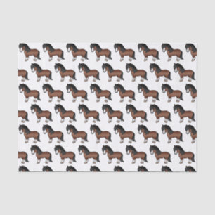 Papier Mousseline Motif de poney de dessin animé mignon Shetland Bru