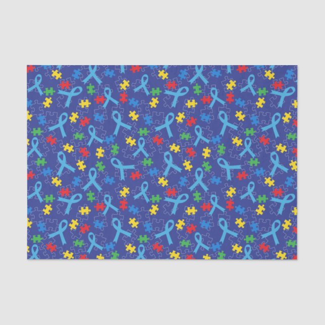 Papier Mousseline Motif de puzzle de ruban de mois de (Recto)