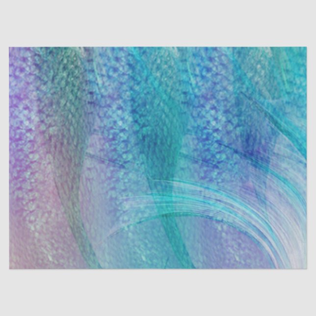 Papier Mousseline Motif de queue de sirène turquoise pourpre (Recto)