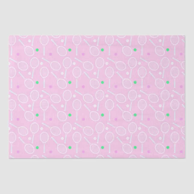 Papier Mousseline Motif de raquette de tennis rose (Recto)