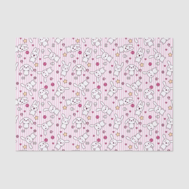 Papier Mousseline motif de rayures de kawaii (Recto)