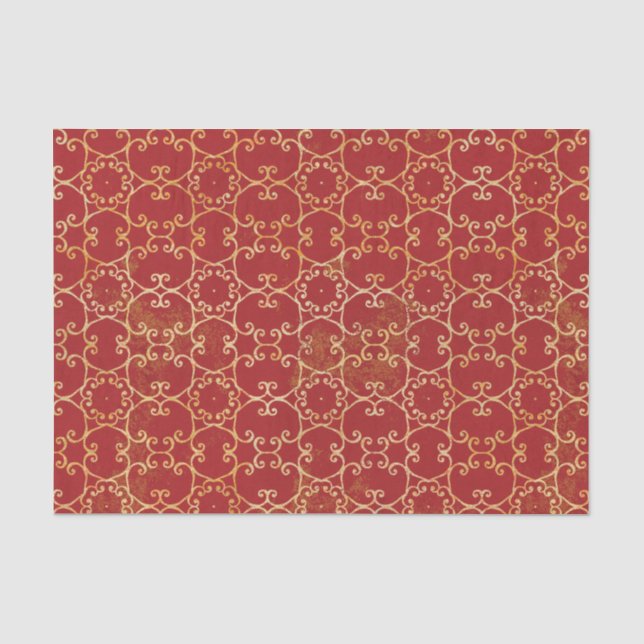 Papier Mousseline Motif de rouleaux d'automne (Recto)