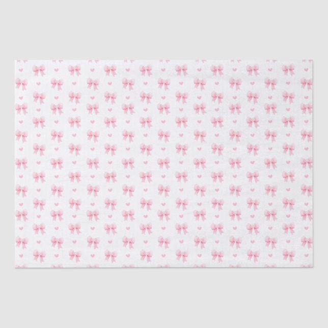Papier Mousseline Motif de ruban Coquette rose (Recto)